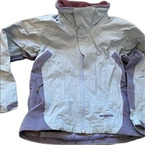 Patagonia Women’s Small Technical Jacket Gray Purple Full Zip  Hood Missing